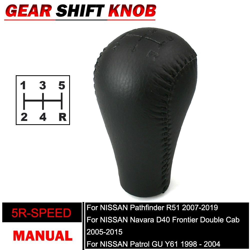 Manual 5 Speed Black Gear Shift Knob For NISSAN Navara D40 Frontier Double Cab,NISSAN Pathfinder R51,For NISSAN Patrol GU Y61