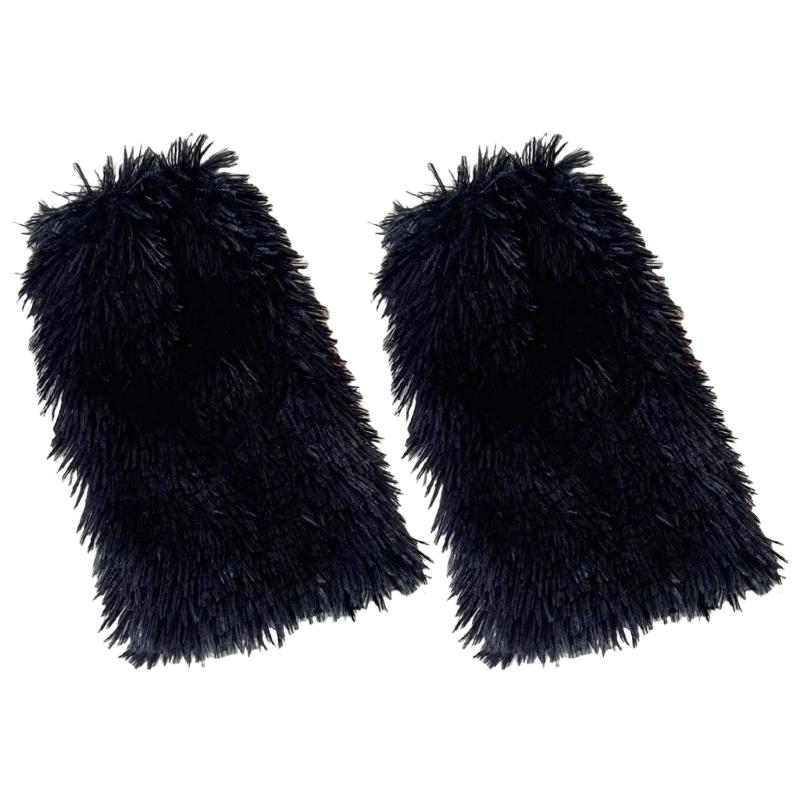 Rainbow Plush Leg Warmer for Trendy Party Costume Colorful Furry Fuzzy Boot Covers Leg Gaiters Footless Socks Streetwear