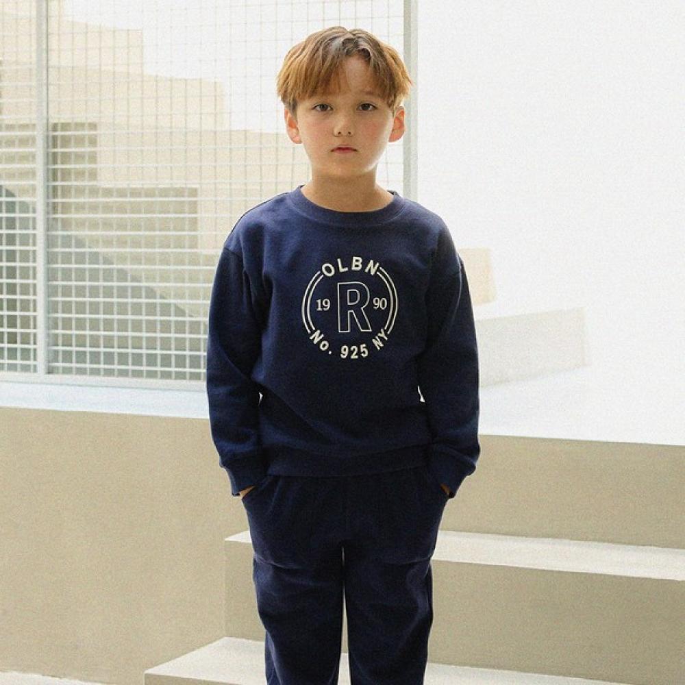 

Оливан Простой Графический Свитшот Верх и Низ Темно-синий navy/160