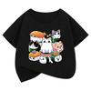Funny Sushi Cat Food Design Printed T Shirts Short Sleeve Kids Children's T-shirt Boys Girls Summer Spring Cute Top Tee Shirt