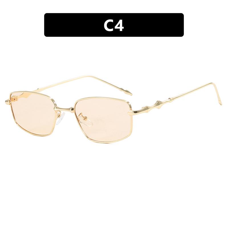 New Irregular Square Sunglasses for Men Women Fashion Small Metal Frame Sun Glasses Vintage Eyeglasses