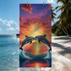 Tropicaler Delfin-Aufdruck LOVER Handtuch Schnelltrocknend Strandhandtücher Sind Geeignet Für Schwimmbäder Camping Yoga Und Das Fitnessstudio