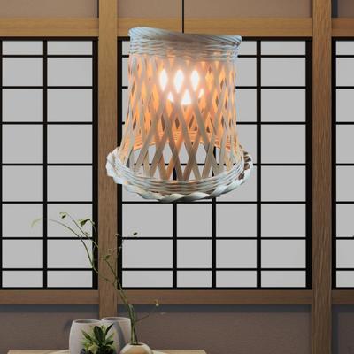 Bamboo Lamp Shade Cover Hanging Pendant Light Fitting Minimalistic Decorative for Ceiling