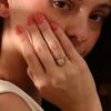 E.B.belle Water Droplet Shape Rhinestone Distortion Ring Gold/SIlver Color Stainless Steel Jewelry For Women Fashion Charm Gift