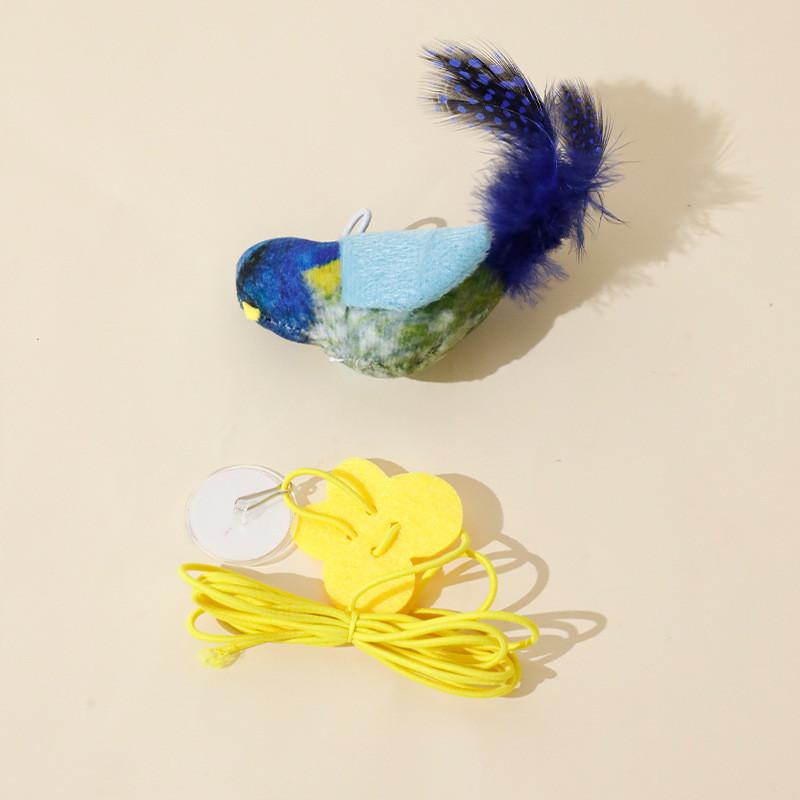 Plüsch Katzenspielzeug Vogel mit Geräusch für Indoor-Beschäftigung und Haustierunterhaltung