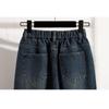DIMANAF 2025 Plus Size Autumn Women Jeans Elastic Wide-leg Pants Denim Basic Blue High Waist Oversize New Pants 5XL