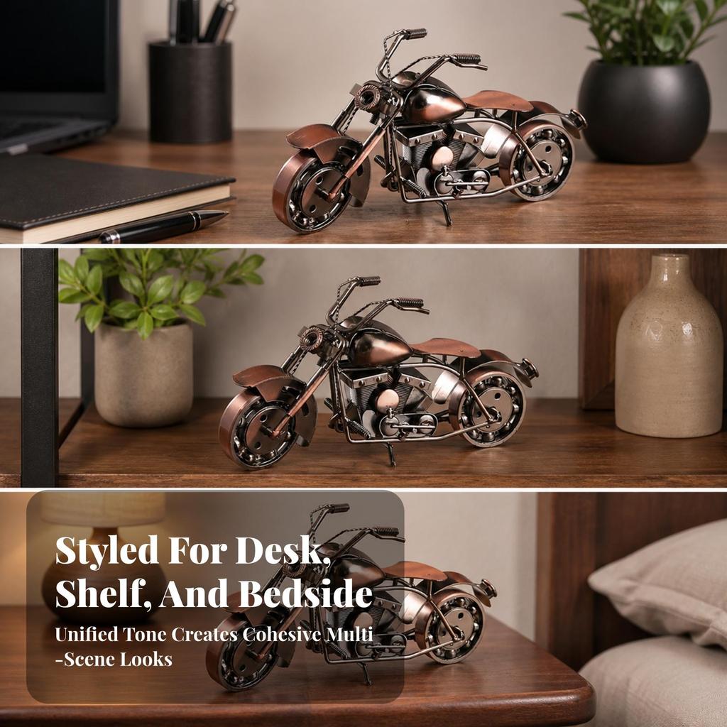 Retro Model Motocykla Figurka Przemysłowego Motocykla Rękodzieło na Półkę