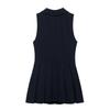 2025 Spring Women's Slim Sleeveless V-Neck High-Waisted Pleated Dress