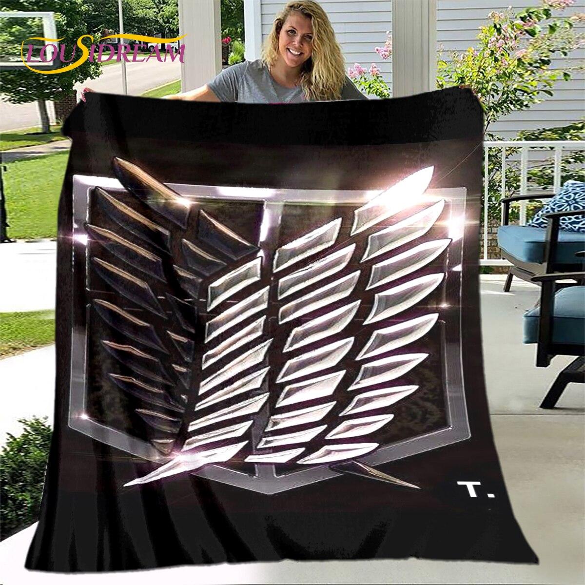 

Ковдра з мультфільму «Атака Титана», фланелева ковдра, тепла дитяча ковдра «Шерпа» для вітальні, спальні, ліжка, подарунок 180x230cm