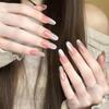 Exquisite Nude Pink Oval French Glass Bead Detachable Nails