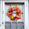 Artificial Fall Wreath 18 Inch Autumn Front Door Wreath with Sunflower Pumpkin Berries Pine Cones for Wall Window Thanksgiving Harvest Decor