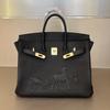 2026 New TOGO Leather Pressed Convex Mark Carriage Platinum Bag Genuine Leather Women's Bag First Layer Cowhide European and American Hand Bag
