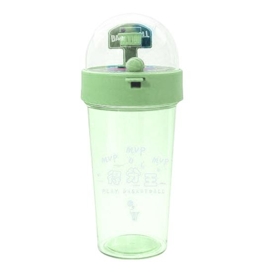 Basketball Shot Water Bottle with Mini Hoop 500ml Portable Sports Cup Creative Outdoor Gift for Kids Students
