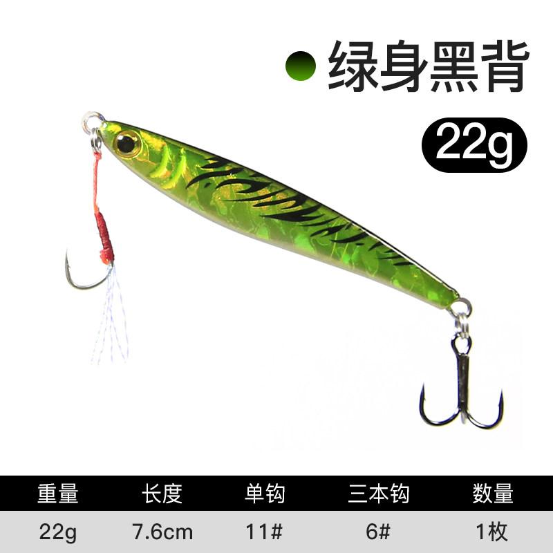 Big Plum Shark Lure Double Hook Long-Throwing Iron Plate Lure Gold-Plated Sequin Bass Pike Artificial Hard Bait