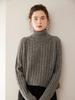 Women's Cashmere Knit Base Layer Top: Three-Strand, Long Sleeve, Loose Fit, Warm, High Neck, Soft, Versatile, Skin-Friendly Sweater
