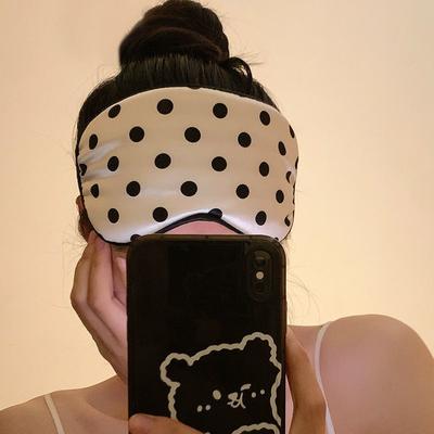Dot Imitated Silk Eye Patch Shading Sleep Eye Mask Eyepatch Travel Relax Cover Eyeshade Health Sleeping Shield Soft Eye Care