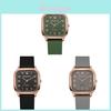 Stylish Quartz Ladies Watch With Silicone Strap Square Dial For Business Women