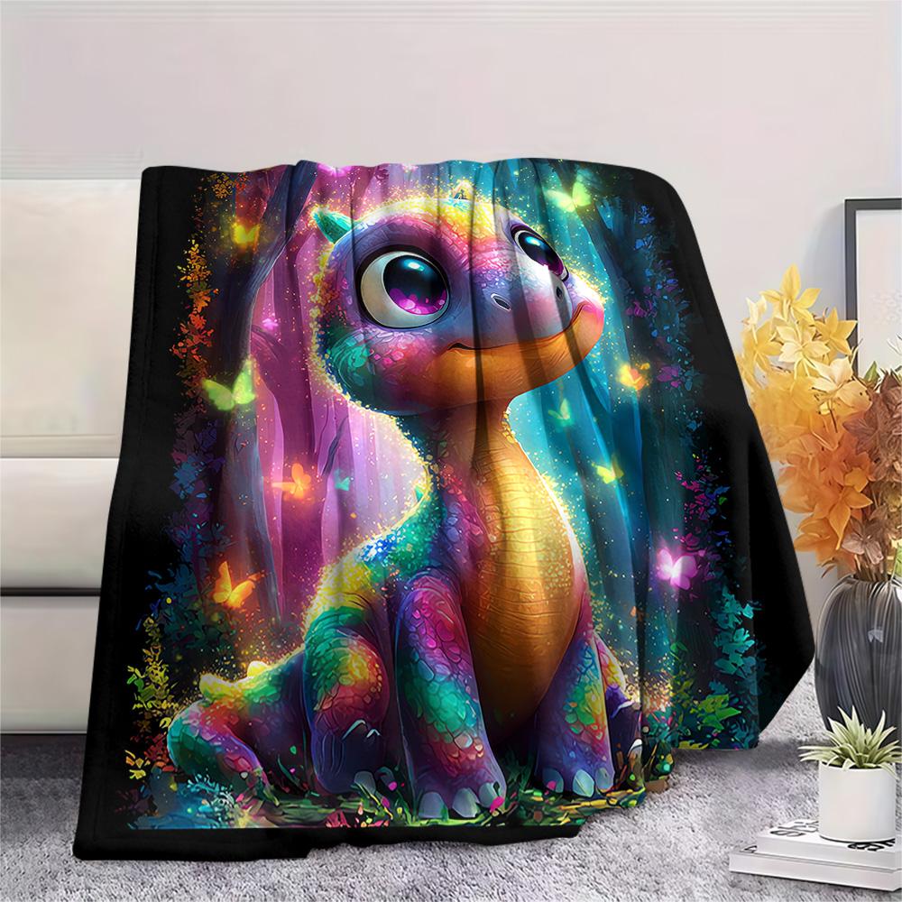 Dinosaur Print Flannel Blanket, High Quality Comfortable for All Seasons, Home Decor, Warmth and Comfort, Perfect for Christmas Gifts