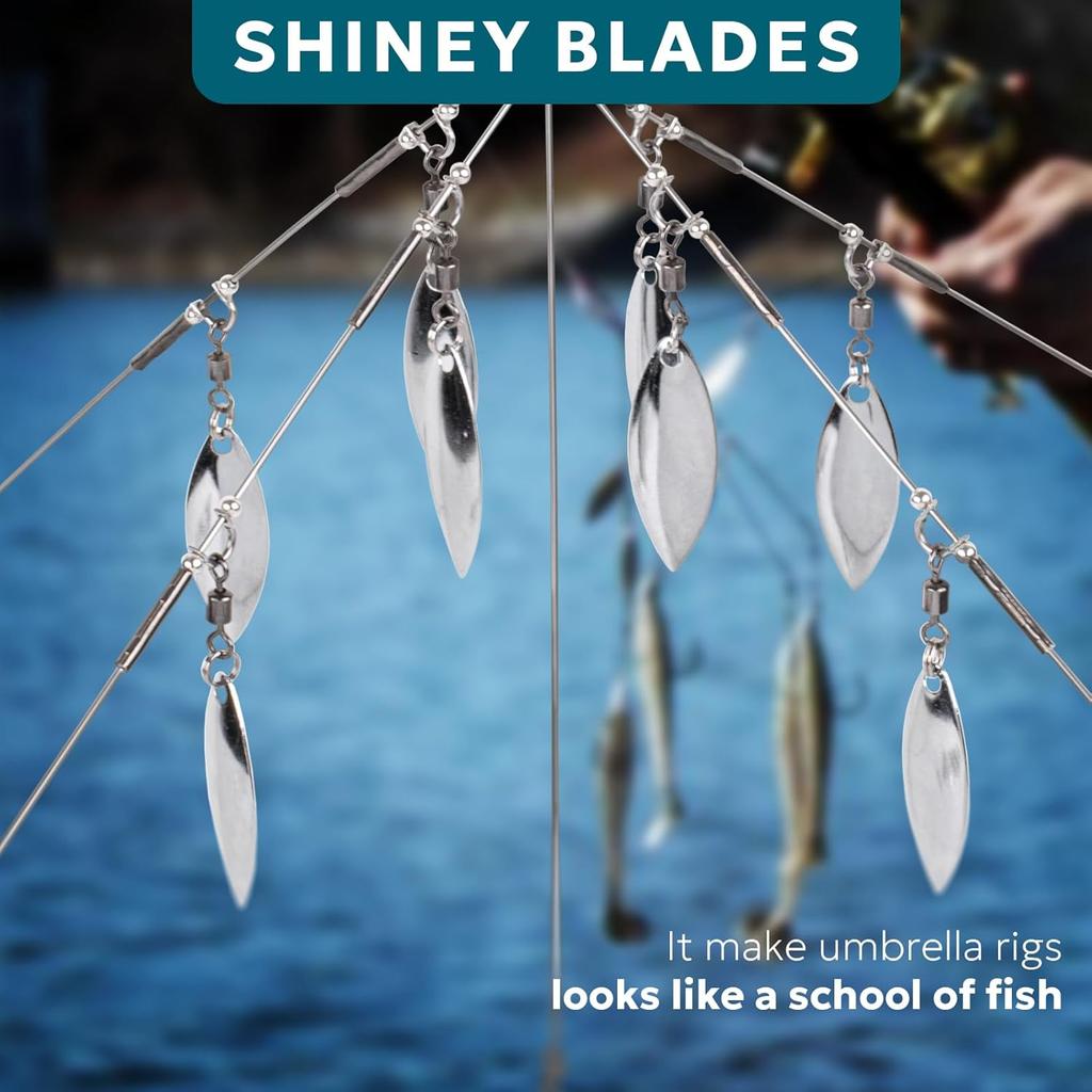 SF 4/8 Blades Alabama Rigs Umbrella Fishing Rigs Lure for Bass Fishing Bait Rigs 9.1inches/23cm