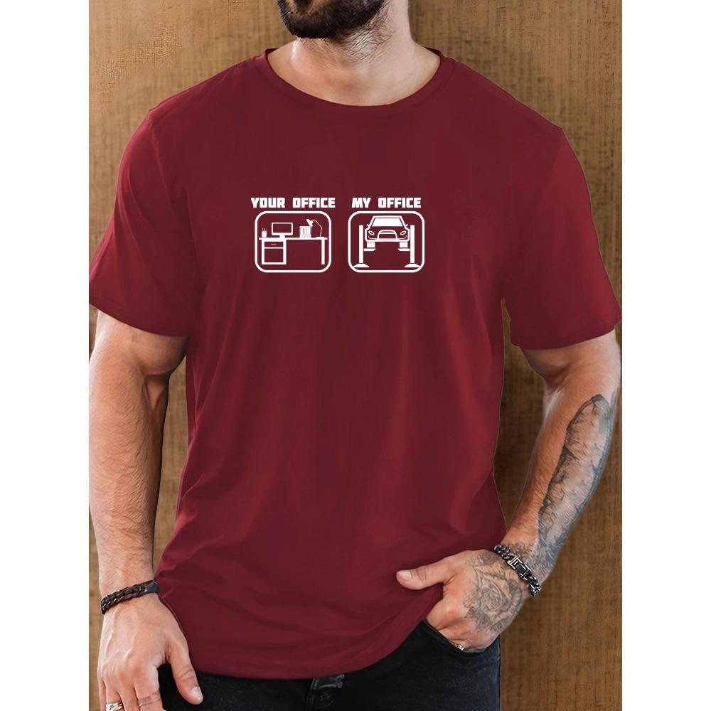 Men's T-Shirt 100% Cotton Summer Casual Soft Creative Letter Print Round Neck Breathable Short Sleeve T-Shirts