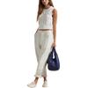 Polo Ralph Lauren Embroidered Pony Crew Neck Cable Knit Sleeveless Top Women Tops White WMPOSWENC021163-100