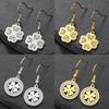 Dawapara Heart Four Leaf Clover Earrings Zircon Shamrock Earrings Good Luck Irish Symbol Stainless Steel Jewelry Wholesale