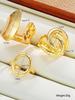 3pcs Retro Punk Exaggerated Asymmetrical Ring Set for Women Fashion Minimalist Geometric Hollow Round Unique Design Ring Jewelry