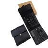 In Stock 12Pcs Black Stainless Steel Manicure Pedicure Kit Durable Nail Clipper Grooming Tools Portable PU Leather Travel Gift