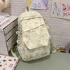 High value, fresh and sweet leaf print backpack, lightweight and versatile backpack for junior high school students