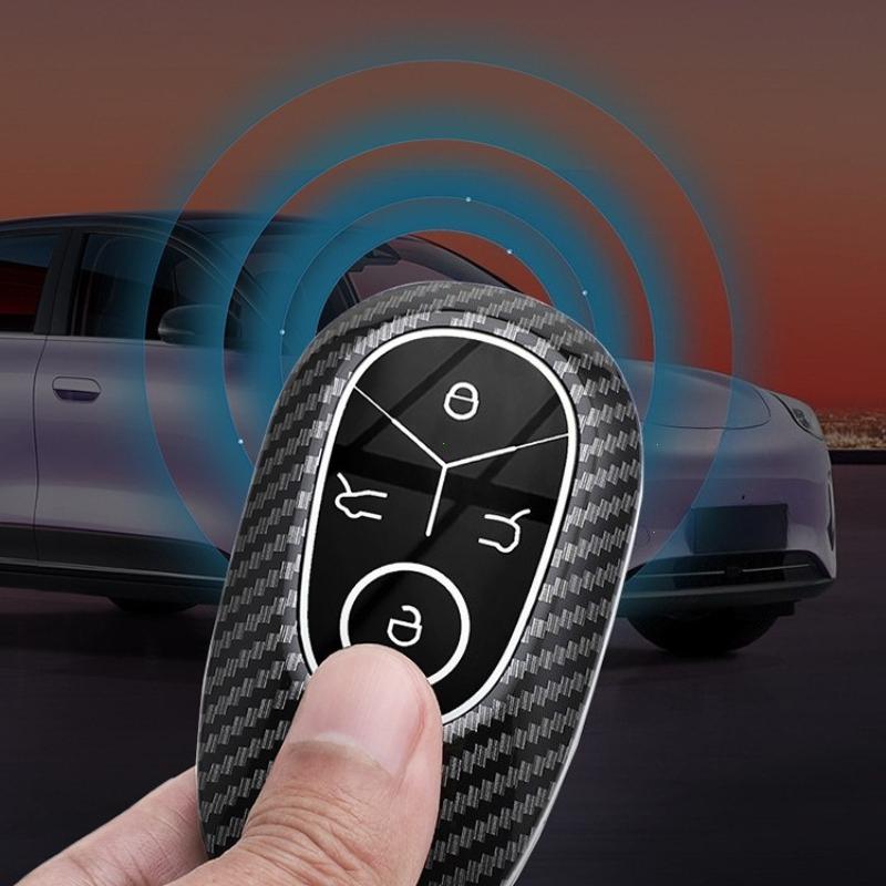 Carbon Style Abs Car Key Case Full Cover Fob For Geely Ex2 Geome Galaxy Light Star Wishes Exploration Youth Version