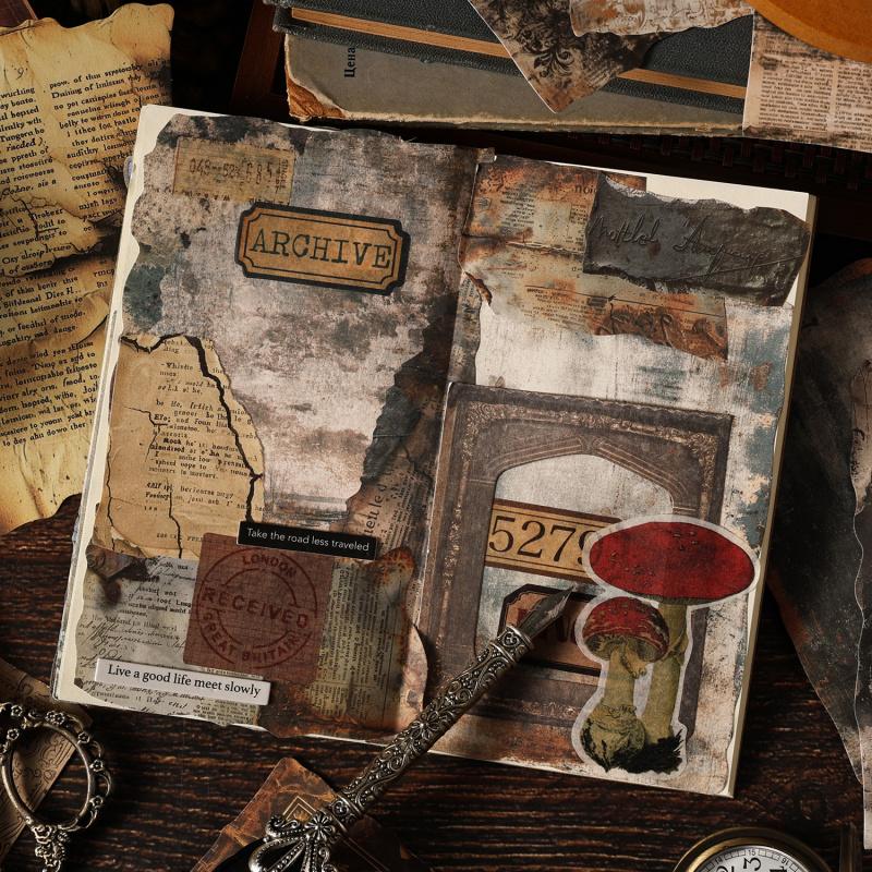 10 Stück Vintage Rosttextur Große Hintergrundaufkleber Retro Ästhetik Für Scrapbooking Journal Planer Basteln