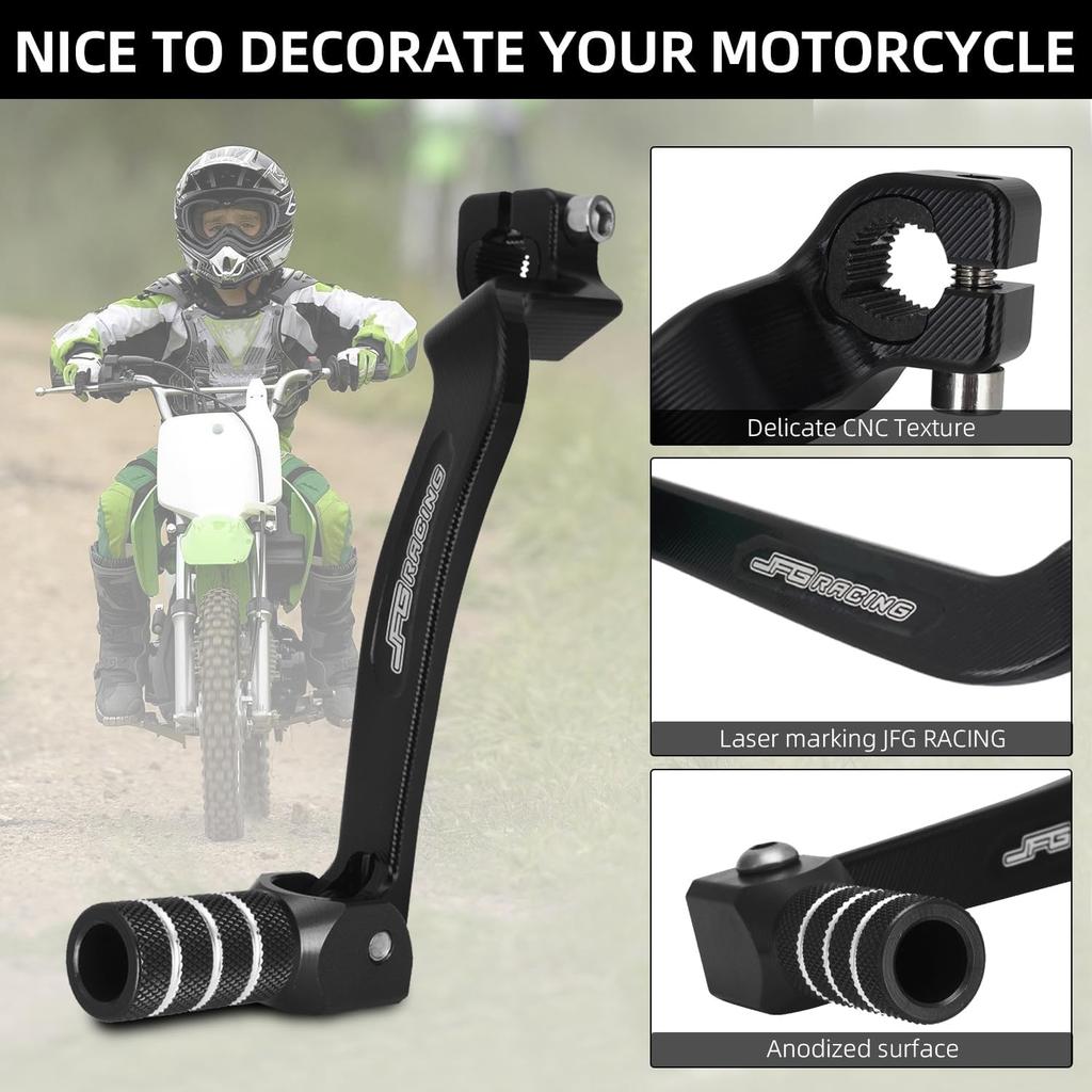 JFG RACING Motorcycle Gear Shifter Folding Shift Lever CNC For KLX 110 KLX110 KLX110L KLX110R 2010- Dirt Pit Bike Black
