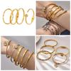 18k Gold-Plated Zircon Bamboo Bracelet Set: Geometric, European & American Style