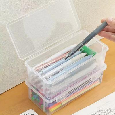 Přihrádka na tužky Extra velká kapacita Transparentní design Stohovatelný organizér na tužky Tužka se zaklapávacím víkem