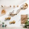 Cat Climbing Wall Wooden Scratching Post Stable And Safe Ladder 2X Indoor Kitten Wall Shelf Wall-Mounted Pet Supplies Furniture