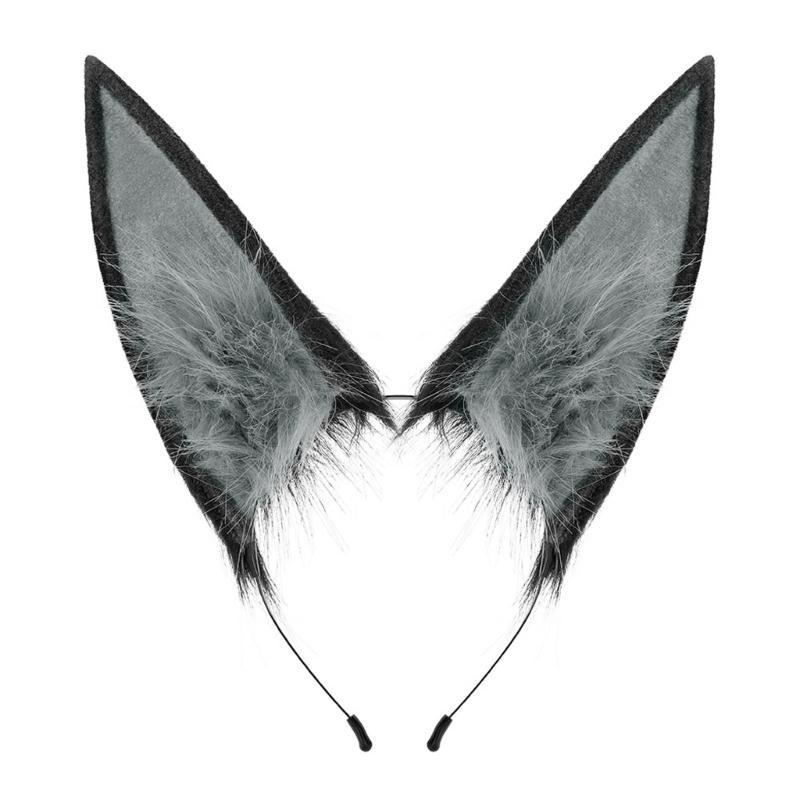 Realistic Furry Rabbit Ears Headbands Adjustable Hair Accessory Fashion Hairband For Halloween Easter Costume Parties 1