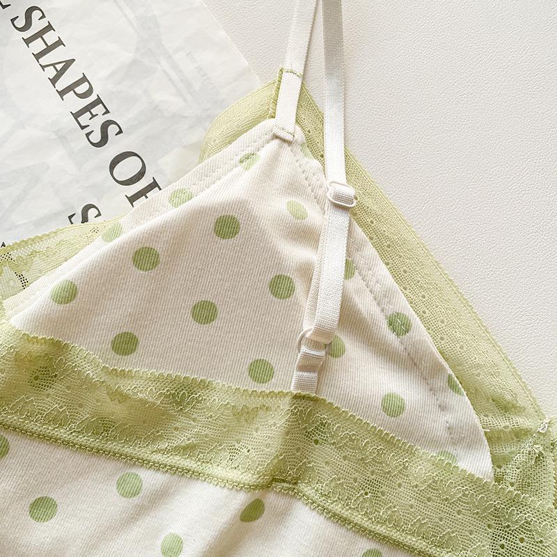 Girly Polka Dot Modal Camisole Pajama Set with V-Strap and Padding - Comfortable Summer Homewear