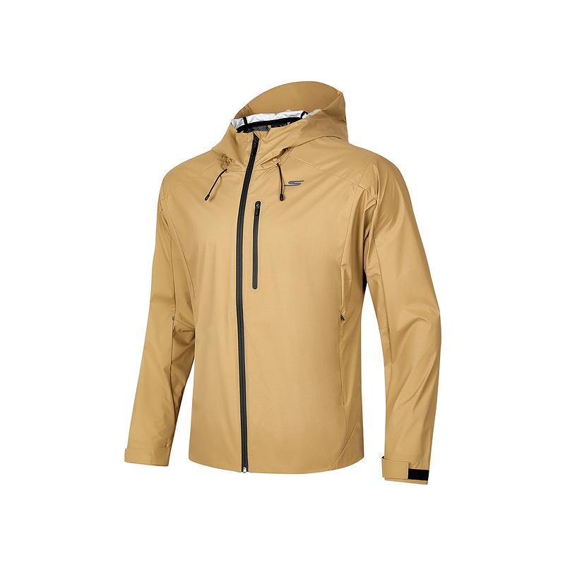 Skechers Simple Brand Logo Comfortable Breathable Hooded Woven Jacket Men jackets Copper-Brown P324M052-05EZ M