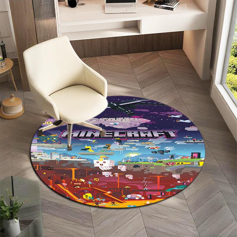 Sandbox Electronic Xbox Games Minecraft Circular Carpet Household Goods Decoration Anti Slip Home Table and Chair Mat Aisle Door Mat Carpet D11