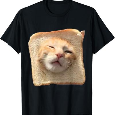 Knoblauchbrot Lustiges Katzen-Meme T-Shirt