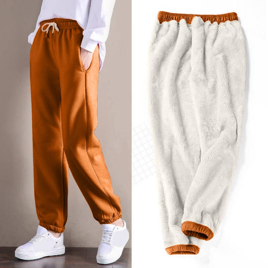 X Pantalones Harem Mujer Solid Plus Velvet Elástico Cordones X Pantalones Harem Mujer Solid Plus Velvet Elástico Cordones
