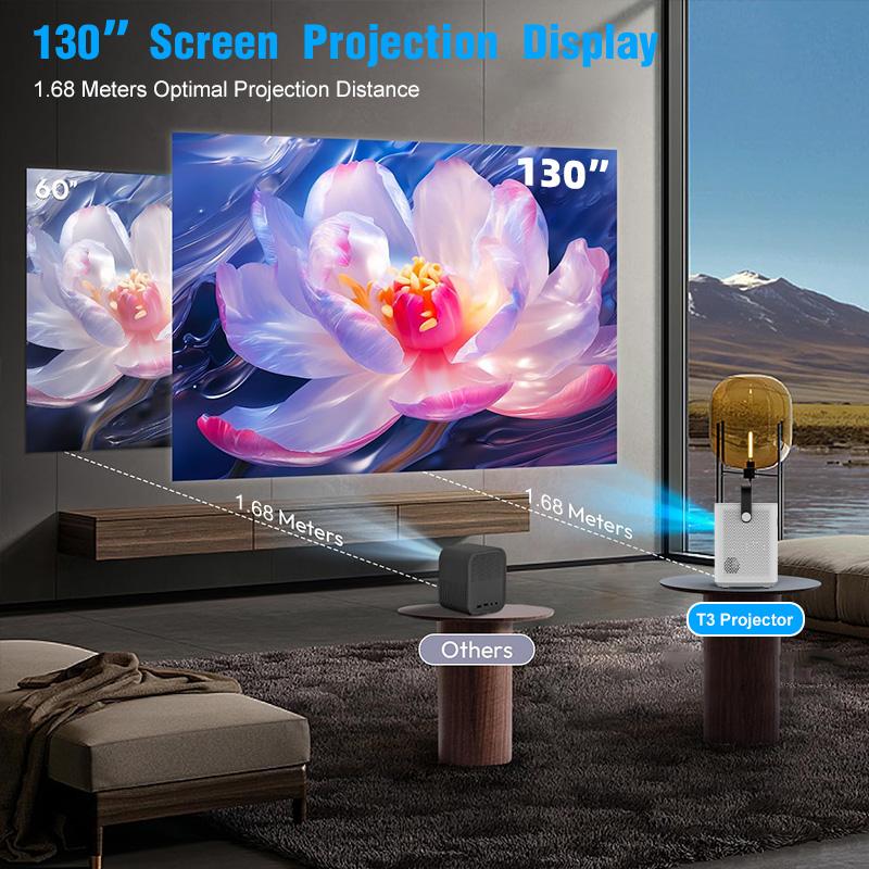 Projector T3 4k Android 11 Wifi 230ansi 1080p 1920*1080p Home Movie Cinema Outdoor Portable Smart Projetor With Electric Focus