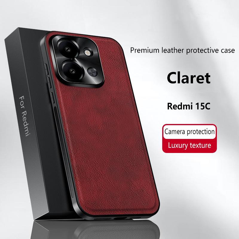 Pro Redmi 15C 4G Evropská verze Pouzdro Magnetické Elegantní Kožené Odolné proti opotřebení Plně krytý Objektiv Protiskluzový Okrajový Kryt Skořepina