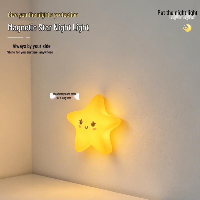 Pentagram Silicone Night Light - Touch-Activated Sensor Lamp