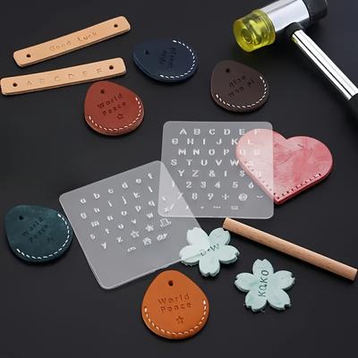 3 ks/sada Kreativní Ruční Tisk na Kůži, Průhledná Alfanumerická Razítka, Ručně Vyráběné Kožené Výrobky, Řezbářské DIY Nástroje, Forma pro Tisk a Gravírování Kůže