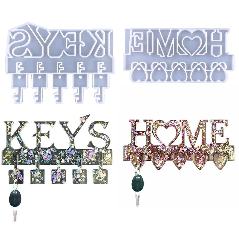 Wall Hanging for Key Storage Casting Resin Mold for Key Rack for Entryway Office for Key Holder Molds Keychain Organizer