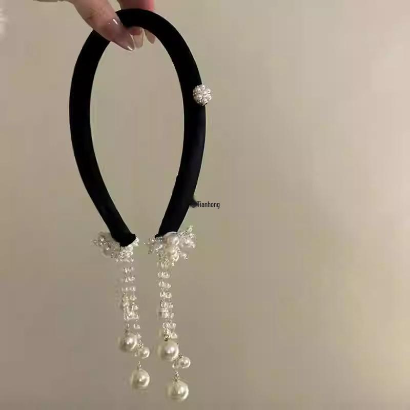 Charming Socialite Pearl Tassel Headband - Ethnic & Feminine Light Luxury Accessory