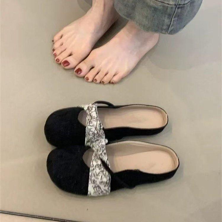 Gentle fairy wind ballet slippers New French retro temperament elegant suede light mouth Mary Jane shoes