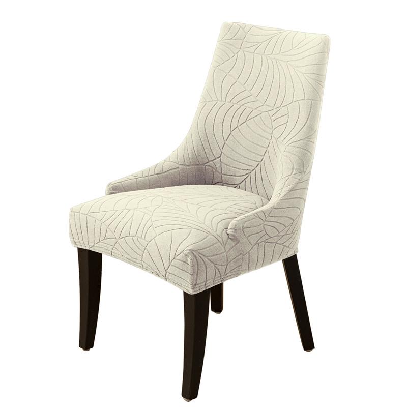 1PC Leave Jacquard Chair Cover Anti-dirt Solid Color Chair Slipcover Washable High Sloping Seat Case for Banquet Home Decor