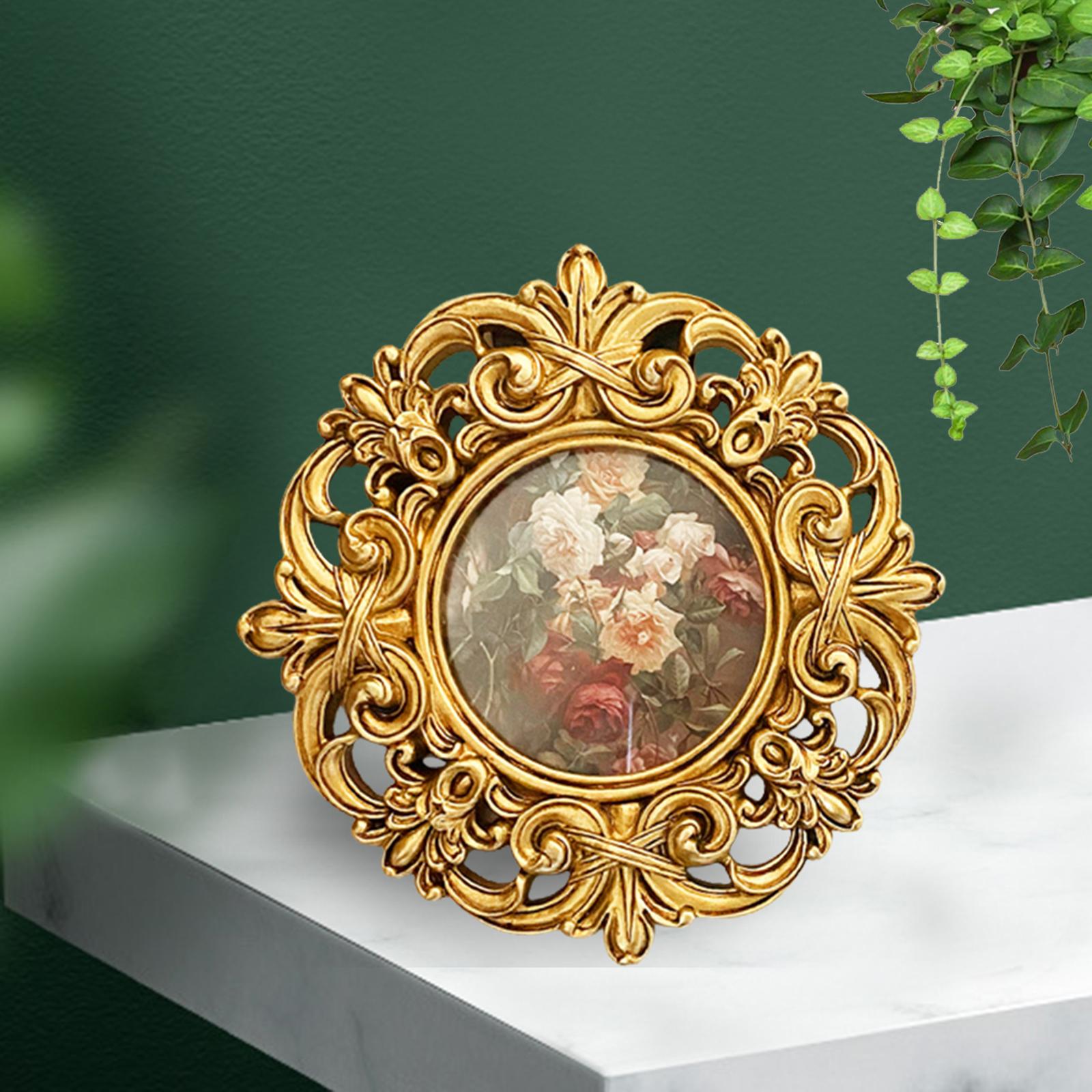 

Resin Photo Frame Tabletop Or Wall Decor Hand Carved Flower Photo Frame with